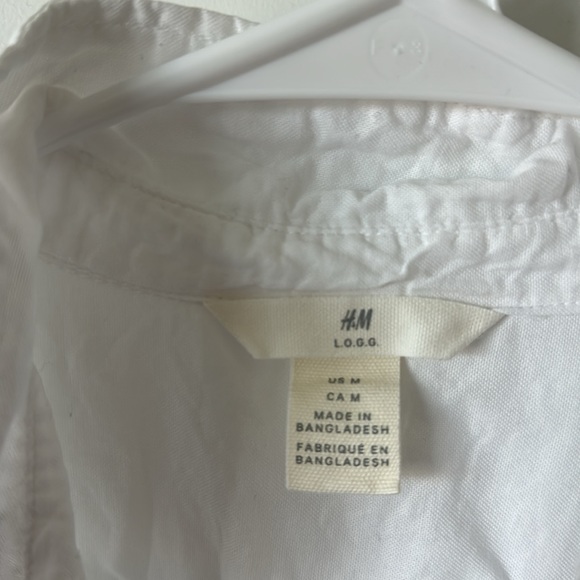 Lightweight Cotton Button down White Boyfriend Shirt - Picture 2 of 4